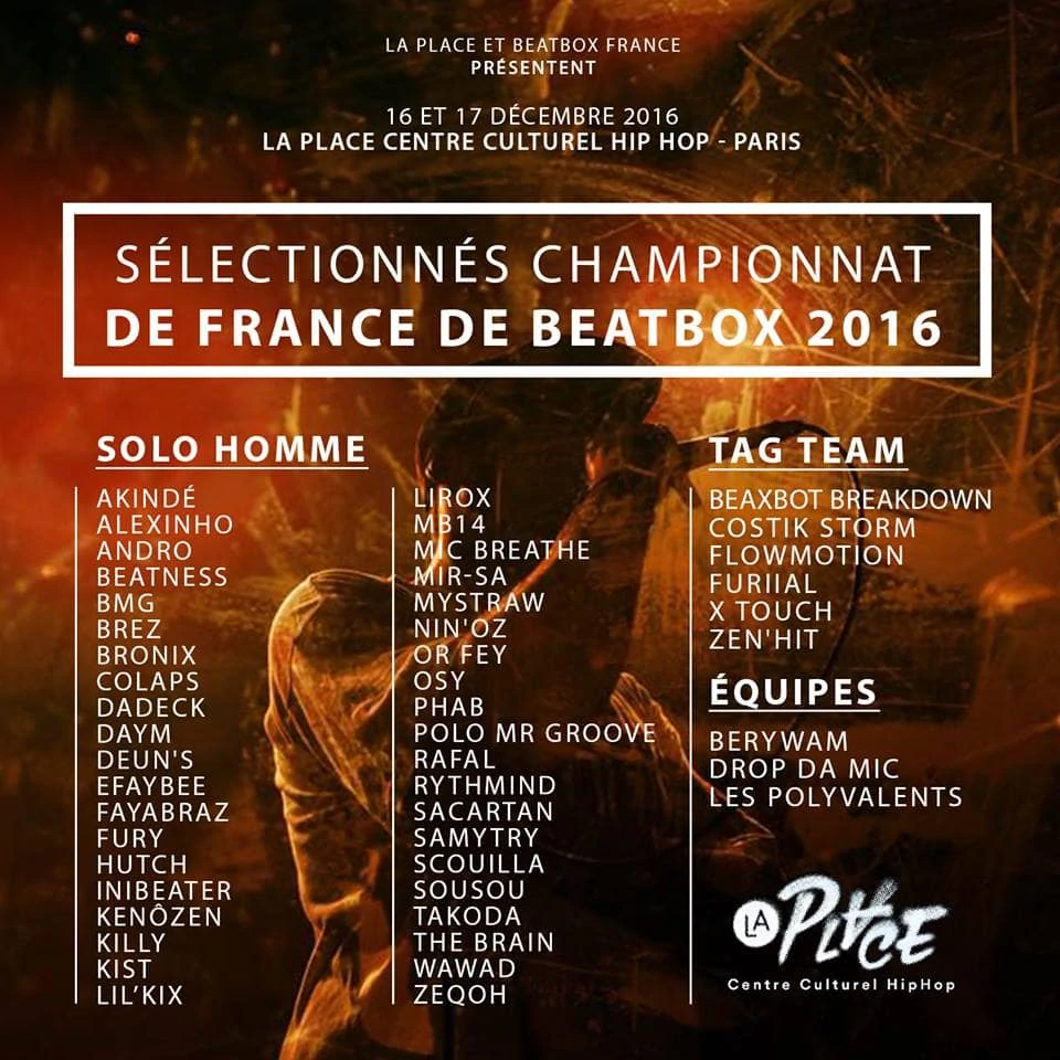 Liste des sélectionnés 2016